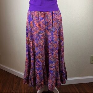 Maggie B. Women's Purple Pink Fit Flare Midi Skirt Size M NWT
